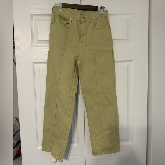 Everlane Pants - Everlane The Way High Jean Women's Green Raw Hem High Rise Cropped